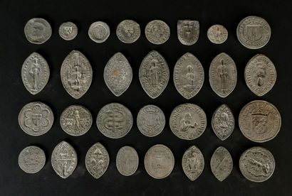 null Old collection of 30 lead seal impressions.

Made in the 19th century from medieval...