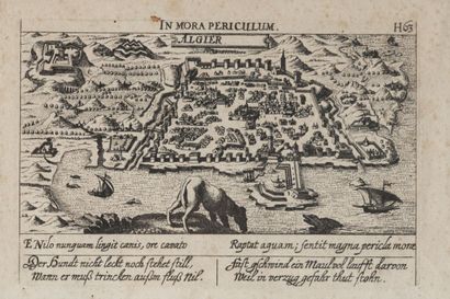 null Deux vues africaines, Tunis et Alger.

Gravures sur bois.

XVIIème siècle.

H_12...