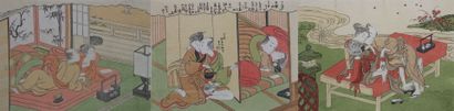 null JAPAN.

Suite of three erotic prints.

One attributed to Suzuki HARUNOBU.

Individually...