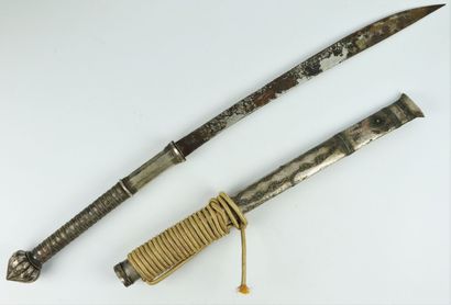 null BURMA.

Wooden, iron and silver Dha sword with its scabbard.

Late 19th or early...