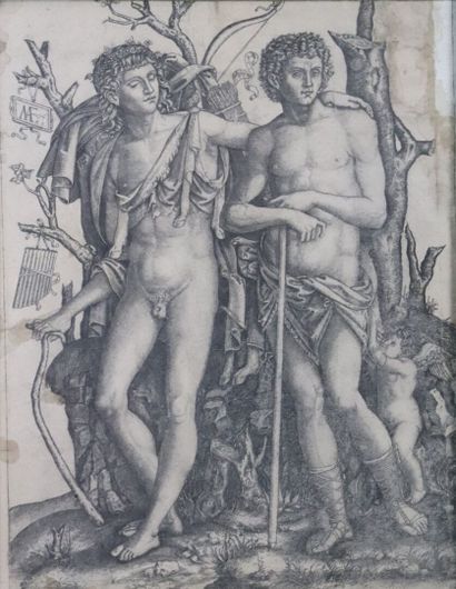 null Marcantonio RAIMONDI (c.1480-1527/34), d'après.

Apollon et Hyacinthe.

Gravure.

H_29...