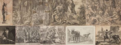  DIVERS AUTEURS. 
Ensemble de dix gravures, principalement des XVIIème et XVIIIème...