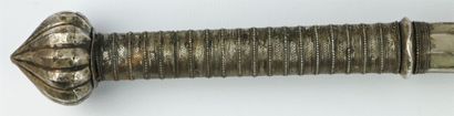null BURMA.

Wooden, iron and silver Dha sword with its scabbard.

Late 19th or early...