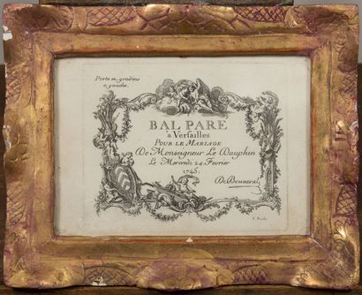 null MARIAGE DU DAUPHIN DE FRANCE.

Invitation au Bal Paré, donné à Versailles à...