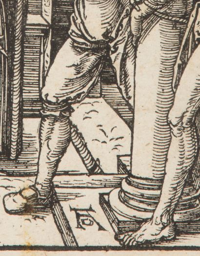 null Albrecht DÜRER (1471-1528), d'après.

Le Christ devant Pilate.

Pilate lavant...