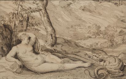 null Venus languishing and the dragon.

Old engraving.

H_14 cm L_23 cm, at sigh...