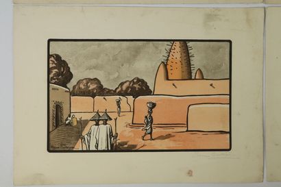 null Pierre CASTAGNEZ (1898-1951).

Suite of nine animated scenes of black Africa.

Engraved...
