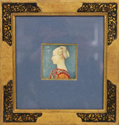 null Annie PERRET.

Portrait of a Renaissance woman, in profile.

Miniature on cellulo,...