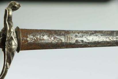 null Court sword, the silver spindle decorated with flowering branches.

The iron...