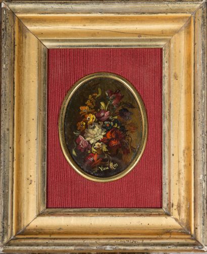 null Flemish school of the XXth century, Van ROS (?).

Bouquet of flowers.

Oil of...