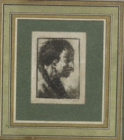null REMBRANDT VAN RIJN (1606-1669), d'après.

Portrait d'homme de profil -probablement...