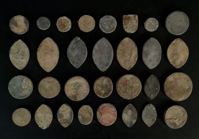 null Old collection of 30 lead seal impressions.

Made in the 19th century from medieval...