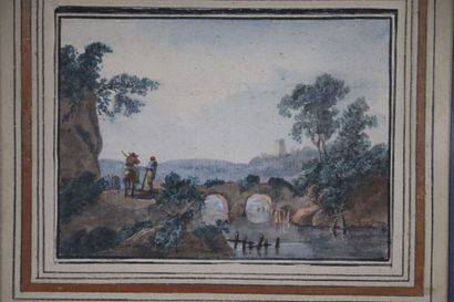 null French school of the XVIIIth century.

Animated landscape.

Watercolor on paper.

H_8,2...