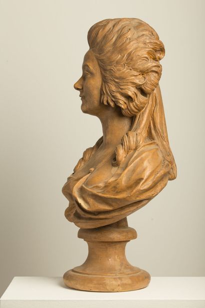 null Dans le goût de l'école française du XVIIIème siècle.

Buste de femme.

Plâtre...