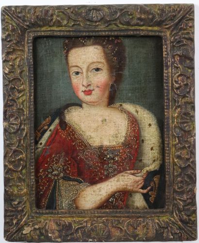 null Ecole française vers 1700.

Portrait présumé d'une princesse de France.

Huile...