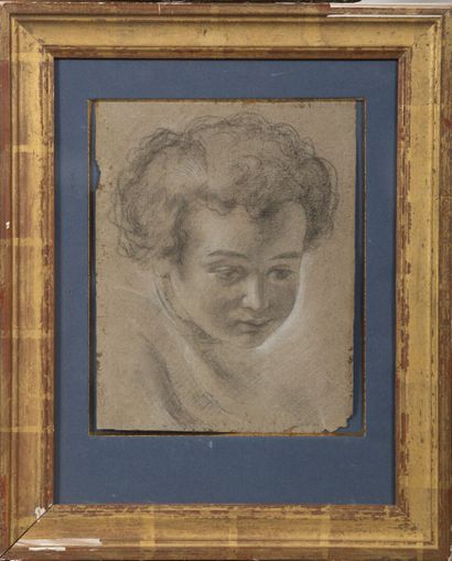 null Italian school of the XVIIIth century.

Portrait of a young boy.

Black stone...