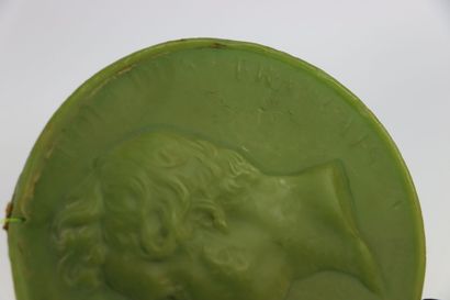 null Cachet circulaire en cire verte représentant le profil de Louis-Philippe, Roi...