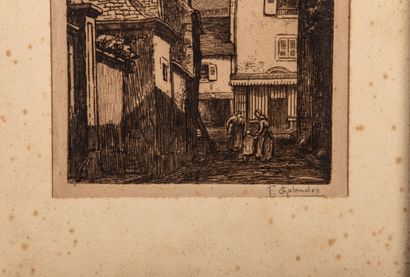null Fernand CHALANDRE (1879-1924).

Nevers, la rue du Sort.

Estampe en noir, signée...