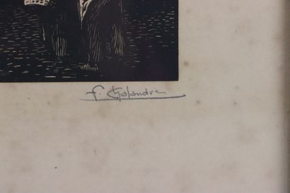 null Fernand CHALANDRE (1879-1924).

Nevers, la rue des juifs.

Bois gravé.

Signé...