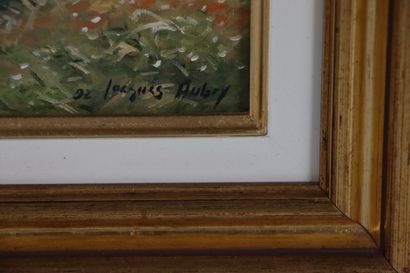 null Jacques AUBRY (né en 1947).

La retenue d'eau.

Huile sur toile, signée en bas...