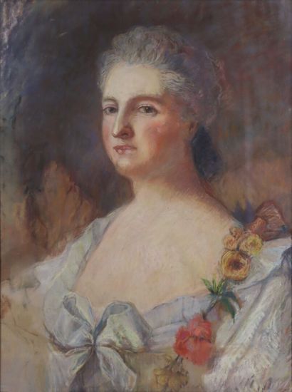 null Ecole française de la fin du XIXème siècle.

Portrait de femme.

Pastel sur...