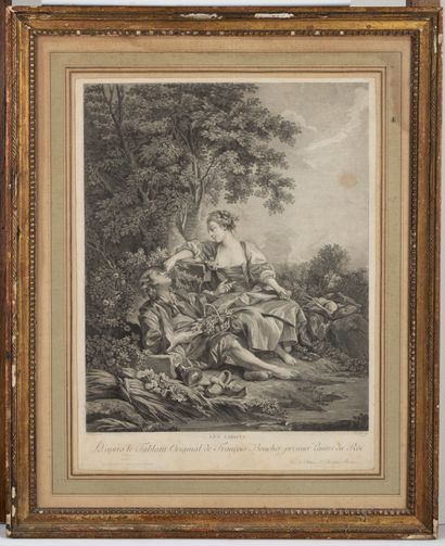 null François BOUCHER (1703-1770), d'après, gravé par René GAILLARD.

Les sabots.

Gravure...