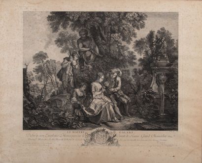 null Réunion de deux gravures du XVIIIème siècle, comprenant :

Nicolas LANCRET (1690-1747),...