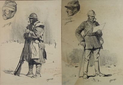 null Lucien Hector JONAS (1880-1947).

Portraits de militaires.

Deux gravures en...