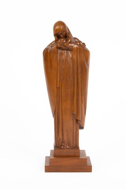 null Lucienne Antoinette HEUVELMANS (1885-1944), d'après.

Vierge en bois sculpté.

Signée"...