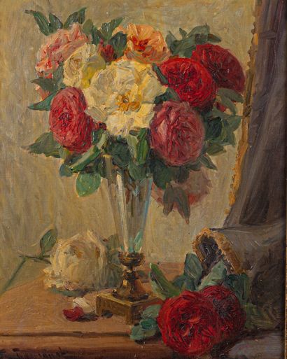 null ROUILLET (actif au XXème siècle).

Bouquet de fleurs.

Huile sur toile, signée...