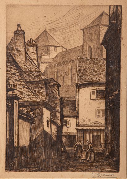 null Fernand CHALANDRE (1879-1924).

Nevers, la rue du Sort.

Estampe en noir, signée...