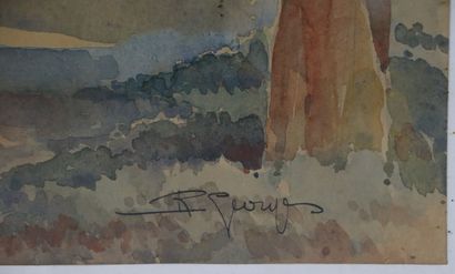 null René GEORGES (1913-1981).

La Tour Goguin à Nevers.

Aquarelle signée en bas...