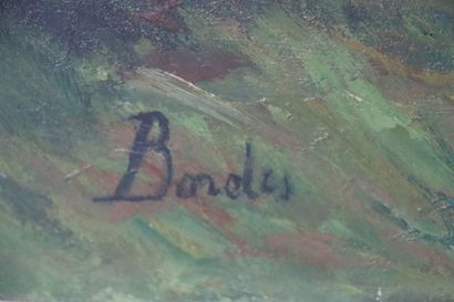 null Léonard BORDES (1898-1969).

Paysage. 

Huile sur panneau, signée en bas à gauche....