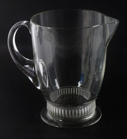 null R. LALIQUE France, bamboo model.

Pitcher and three orangeade glasses in crystal.

Marked...