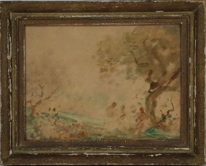 null Gabriel GRIFFON (1866-1938).

Baigneuses près d'un arbre.

Aquarelle sur papier,...