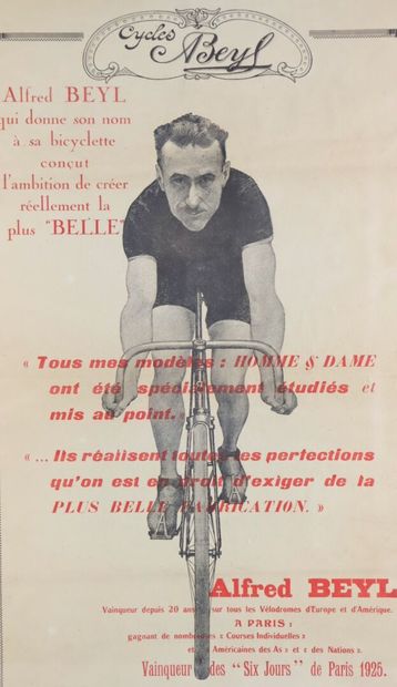 null Affiche encadrée Alfred Beyl qui donne son nom à sa bicyclette conçut l'ambition...
