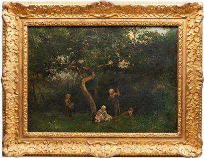null Paul Alfred COLIN (1838-1916).

Enfants auprès d'un arbre.

Huile sur toile,...