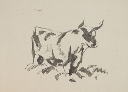 null René-Georges Hermann, known as HERMANN-PAUL (1864-1940). 

Bulls.

Meeting of...