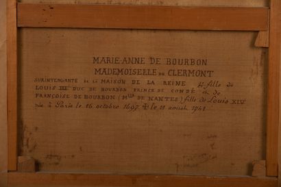 null Ecole française du XXème siècle.

Portrait de Marie-Anne de Bourbon-Condé (1697-1741).

Huile...