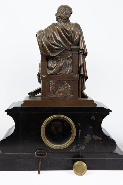 null Jean Jules B. SALMSON (1823-1902).

Garniture de cheminée en bronze à patine...