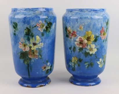 null Dominique GRENET (1821-1885) à GIEN.

Paire de vases en barbotine émaillée impressionniste...
