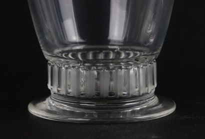 null R. LALIQUE France, bamboo model.

Pitcher and three orangeade glasses in crystal.

Marked...
