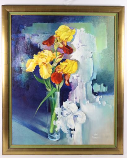 null Liliane PROUX (1947).

The irises. 

Oil on canvas signed lower right.

H_92...