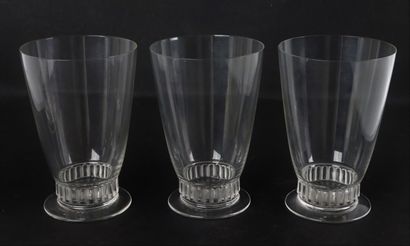 null R. LALIQUE France, bamboo model.

Pitcher and three orangeade glasses in crystal.

Marked...