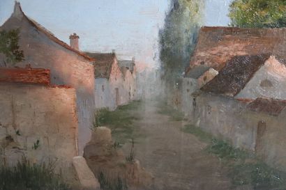 null Paul RENAUDOT (1871-1920). 

Village. 

Huile sur toile, signée en bas à droite...