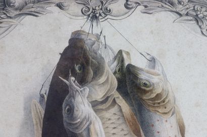 null Elisa Honorine Pitet CHAMPIN (?-1871).

Trophées de pêche, c. 1850.

Deux lithographies,...
