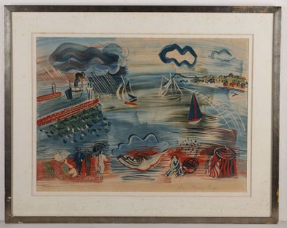 null Raoul DUFY (1877-1953), d'après.

Le Havre, vers 1945.

Lithographie en couleurs,...