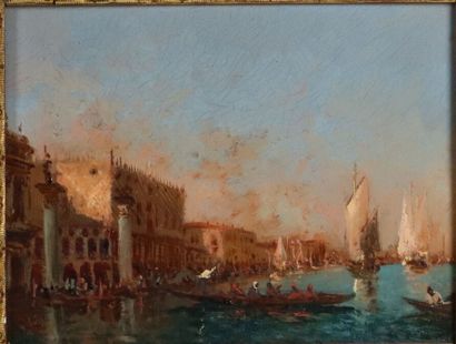 null École française du XIXème siècle, suiveur de Félix ZIEM (1821-1911).

Venise,...