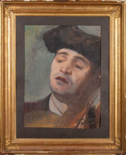 null Louis Albert BESNARD (1873-1962).

Portrait d'un guitariste. 

Technique mixte...