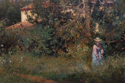 null Gustave Henri COLIN (1828-1910).

Élégante sous un arbre.

Huile sur toile,...